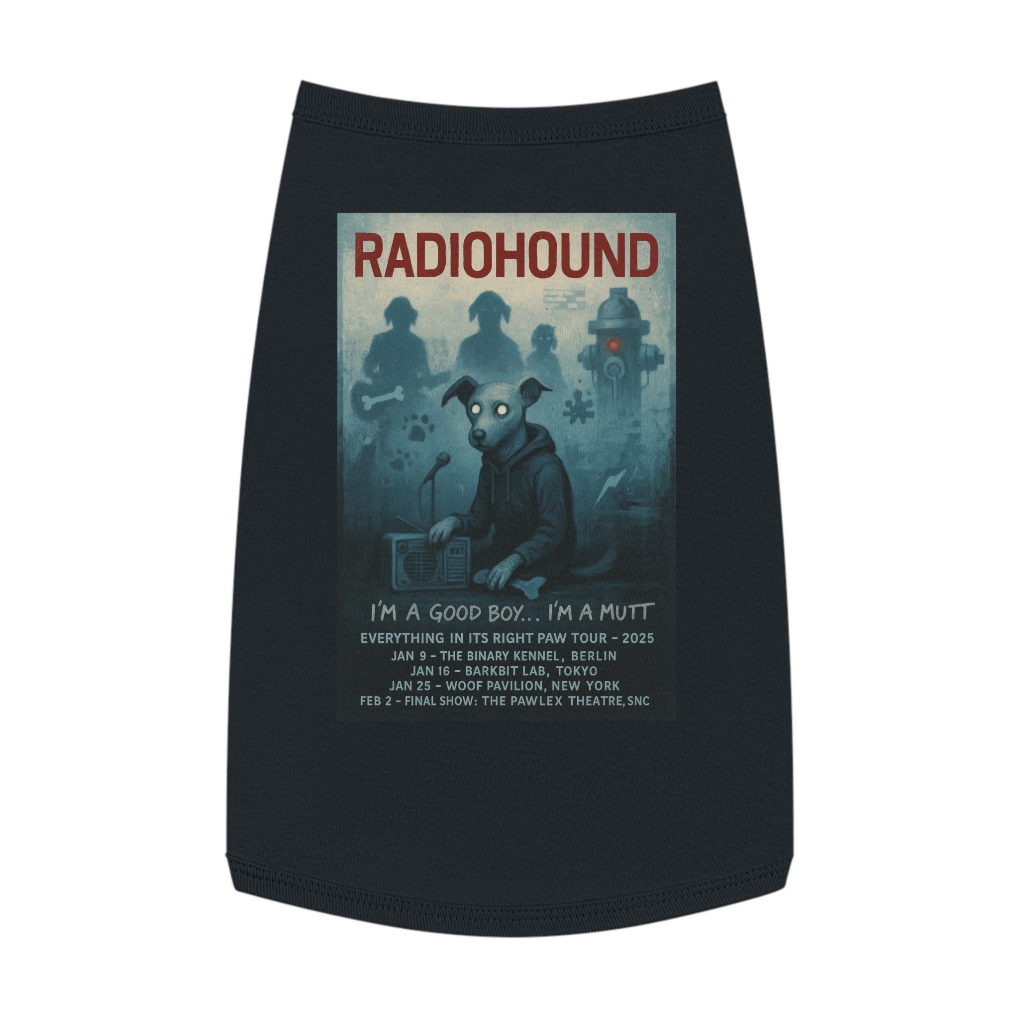 Radiohound Pet Tank Top-- Funny Parody Shirt for Dog Lovers